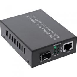 InLine Netzwerk Media Konverter 10/100/1000Mb/s TP zu SFP LWL (fr LC Duplex), MM, 550m