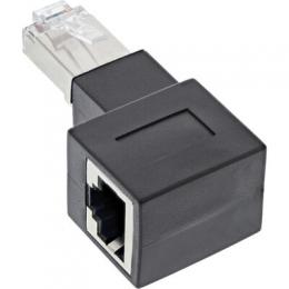 InLine Patchkabel-Adapter Cat.6A, RJ45 Stecker / Buchse, 90 nach rechts gewinkelt
