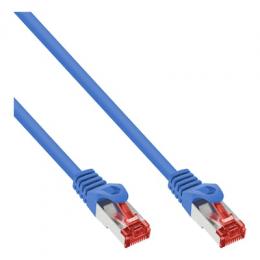 InLine® Patchkabel, S/FTP (PiMf), Cat.6 250MHz, PVC, Kupfer, blau, 0,5m