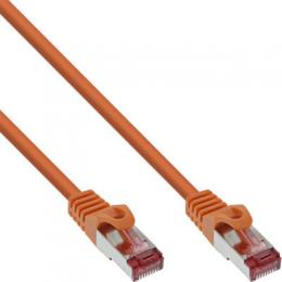 InLine Patchkabel, S/FTP (PiMf), Cat.6, 250MHz, PVC, Kupfer, orange, 0,25m