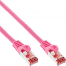 InLine Patchkabel, S/FTP (PiMf), Cat.6, 250MHz, PVC, Kupfer, pink, 0,25m