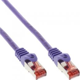 InLine Patchkabel, S/FTP (PiMf), Cat.6, 250MHz, PVC, Kupfer, purple, 0,3m