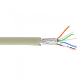 InLine Patchkabel, S/FTP (PiMf), Cat.6A, 500MHz, halogenfrei, Kupfer, grau, 100m