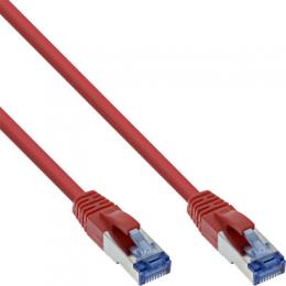 InLine Patchkabel, S/FTP (PiMf), Cat.6A, 500MHz, halogenfrei, Kupfer, rot, 0,5m