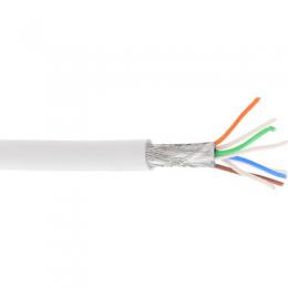 InLine Patchkabel, S/FTP (PiMf), Cat.6A, 500MHz, halogenfrei, Kupfer, wei, 100m