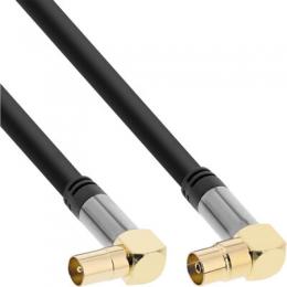 InLine Premium Antennenkabel gewinkelt, 4x geschirmt, >110dB, schwarz, 2m