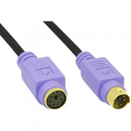InLine PS/2 Verlngerung, Stecker / Buchse, PC99, Kabel schwarz, Stecker violett, Kontakte gold, 2m