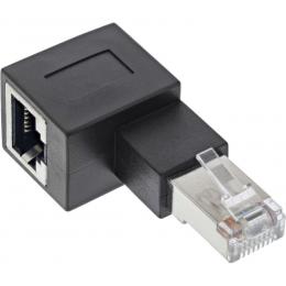 InLine RJ45-Adapter Cat.6a, RJ45-Stecker/-Buchse, 90° nach links gewinkelt