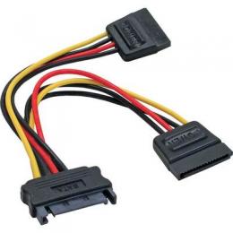 InLine SATA Strom-Y-Kabel, SATA Buchse an 2x SATA Stecker, 0,15m