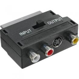 InLine Scart Adapter, Scart (in/out) an 3x Cinch Buchse und 1x S-VHS Buchse