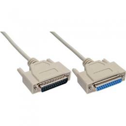 InLine Serielle Verlngerung, 25pol Stecker / Buchse, vergossen, 1:1 belegt, 10m