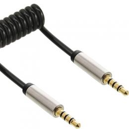 InLine Slim Audio Spiralkabel Klinke 3,5mm ST/ST, 4-polig, Stereo, 0,5m