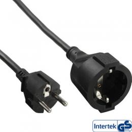 InLine Strom-Verlngerung Schutzkontakt Stecker / Buchse, schwarz, 10m