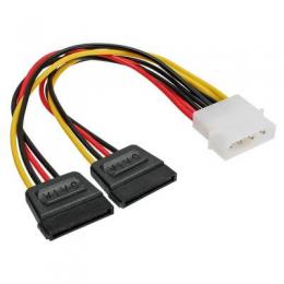 InLine Strom Y-Kabel intern, 1x 13,34cm (5,25) an 2x 15pol SATA, 0,2m
