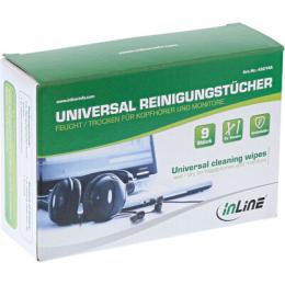 InLine Universal Reinigungstcher nass/trocken fr Kopfhrer und Monitore