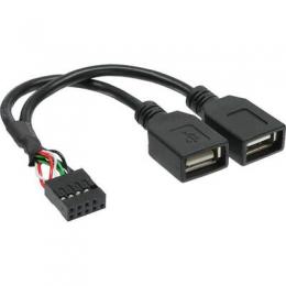 InLine USB 2.0 Adapterkabel, 2x Buchse A auf Pfostenanschluss