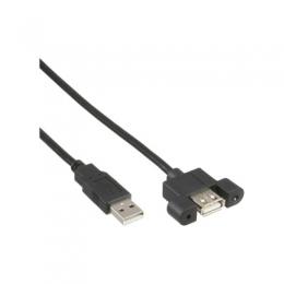 InLine® USB 2.0 Anschlusskabel, 0,6m Stecker A auf Einbaubuchse A