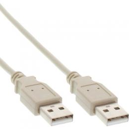 InLine USB 2.0 Kabel, A an A, beige, 1m