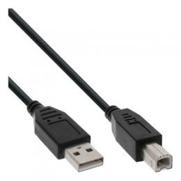 InLine® USB 2.0 Kabel, A an B, schwarz, 0,5m