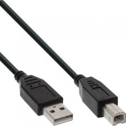 InLine USB 2.0 Kabel, A an B, schwarz, 1m