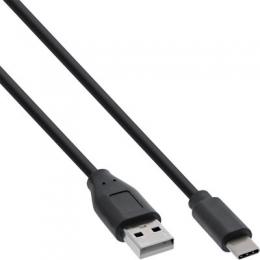 InLine USB 2.0 Kabel, Typ C Stecker an A Stecker, schwarz, 5m