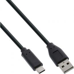 InLine USB 2.0 Kabel, Typ C Stecker an A Stecker, schwarz, 5m