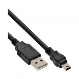 InLine® USB 2.0 Mini-Kabel, USB A Stecker an Mini-B Stecker (5pol.), schwarz, 2m
