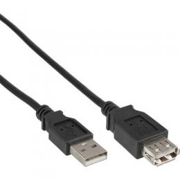 InLine USB 2.0 Verlngerung, Stecker / Buchse, Typ A, schwarz, 0,5m