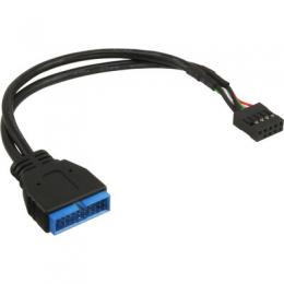 InLine USB 2.0 zu 3.0 Adapterkabel intern, USB 2.0 Mainboard auf USB 3.0 intern, 0,15m