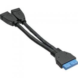 InLine USB 3.0 Adapterkabel, 2x Buchse A auf Pfostenanschluss, 19polig