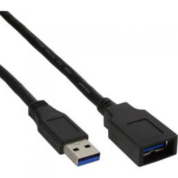 InLine USB 3.0 Kabel, A Stecker / Buchse, schwarz, 1m
