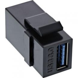 InLine USB 3.0 Keystone Snap-In Einsatz, USB-A Buchse / Buchse, schwarz