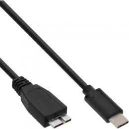 InLine USB 3.1 Kabel, Typ C Stecker an Micro-B Stecker, schwarz, 0,5m