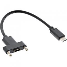 InLine USB 3.2 Gen.2 Adapterkabel, Stecker C auf Einbaubuchse C, 0,2m