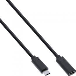 InLine USB 3.2 Kabel, USB Typ-C Verlängerung Stecker/Buchse, schwarz, 1.0m