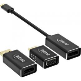 Ein Angebot für InLine USB Display Konverter Set 6-in-1, USB Typ-C Stecker zu DisplayPort, HDMI, VGA (DP Alt Mode), 4K2K, schwarz, 0.2m InLine aus dem Bereich Eingabe / Ausgabe > USB Grafikkarte - jetzt kaufen.