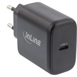 InLine USB PD Netzteil, GaN Ladegerät, Single USB-C Power Delivery, 65W, schwarz