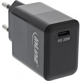 InLine USB PD Netzteil Ladegert Single USB Typ-C, Power Delivery, 20W, schwarz