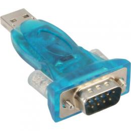 InLine USB zu Seriell Adapter, Stecker A an 9pol Sub D Stecker, mit USB Verlngerung 0,8m