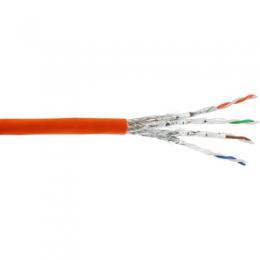 InLine Verlegekabel Cat.7a, S/FTP (PiMF) 4x2x0,58 AWG23, 1200MHz, halogenfrei, orange, 50m