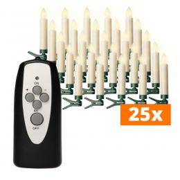 Innocom 25er-Set Kabellose Mini-LED-Baumkerzen, inkl. Batterien und IR-Fernbedienung, dimmbar