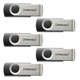 Intenso Basic Line Typ-A 8GB USB-Stick 5er Pack Swivel, mit Öse, bis zu 28 MB/s, USB 2.0