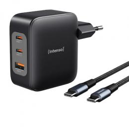 Intenso GaN 100 W Power Adapter Set W100ACC+C520C + USB-C zu USB-C Lade-/Datenkabel