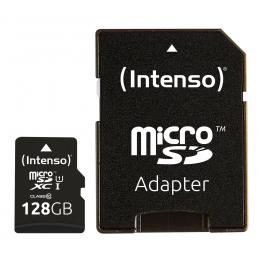 Intenso microSDXC-Karte UHS-I Premium, Class 10, mit SD-Adapter, 90 MB/s, 128 GB