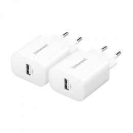 Intenso Netzteil Power Adapter W5A Doppelpack Anschluss: 1x USB-A, Output: max. 5 Watt, Weiß