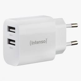 Intenso Power Adapter W30AC, Anschlüsse: 1x USB-A, 1x USB-C - Output: max. 24 Watt, Weiß