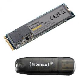 Intenso Premium SSD 500GB inkl. Rainbow Line 16GB Bundle mit Internem Solid-State-Module und USB-Stick