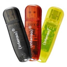 Intenso Rainbow Line Typ-A 8GB USB-Stick 3er Pack Mit Schutzkappe, bis zu 28 MB/s, USB 2.0