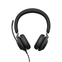 Jabra Evolve2 40 SE, Beidseitiges Headset, Kabelgebunden Incl. Verlängerungskabel (1,2 m), USB-C-Anschluss, 3 Mikrofone, Geräuschisolierendes Design,