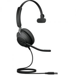Jabra Evolve2 40 SE, Einseitiges Headset, Kabelgebunden USB-A-Anschluss, 3 Mikrofone, Geräuschisolierendes Design, MS Teams zertifiziert
